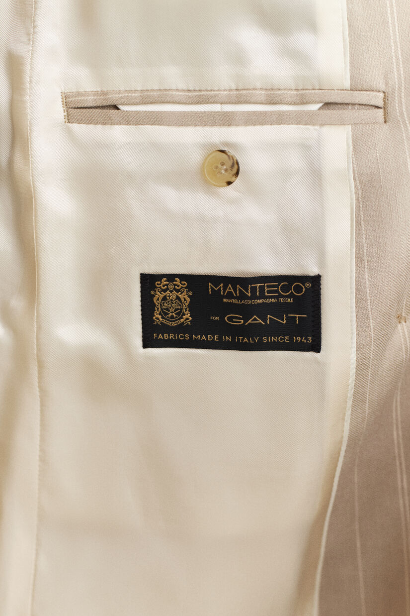 Veste blazer en lin m&eacute;lang&eacute; &agrave; rayures tennis