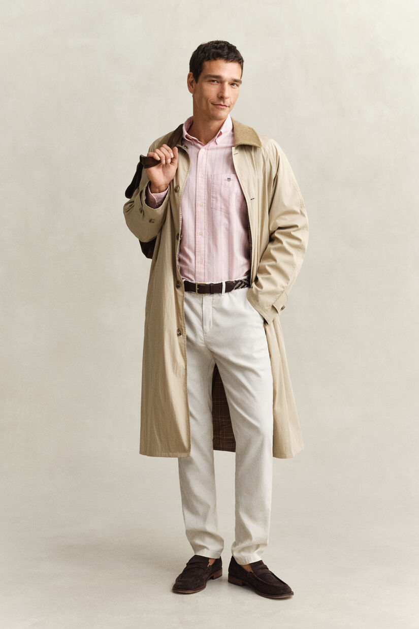 Chemise en coton Oxford classique &agrave; rayures