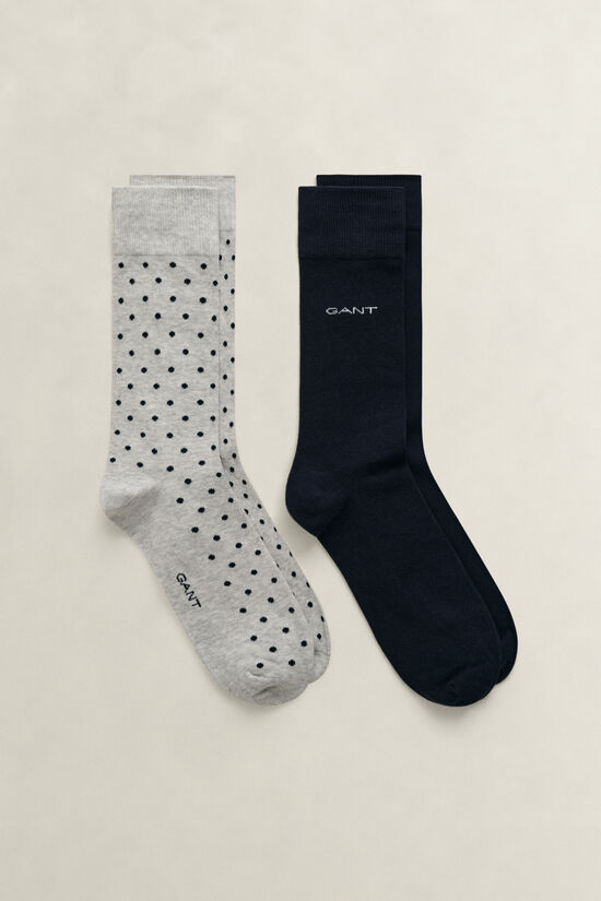 Lot de 2&nbsp;paires de chaussettes unies et &agrave; pois