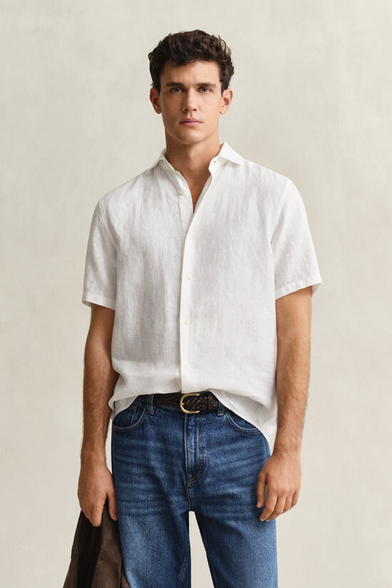 Chemise &agrave; manches courtes en lin