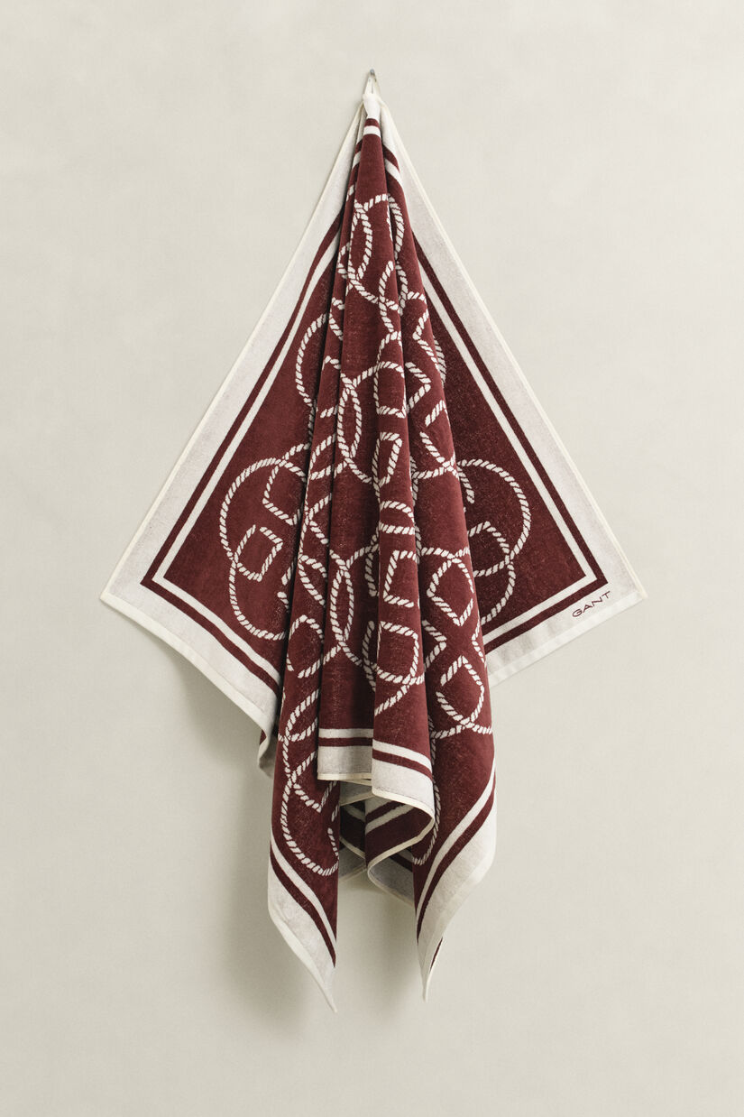 Serviette de plage &agrave; monogrammes imprim&eacute;s