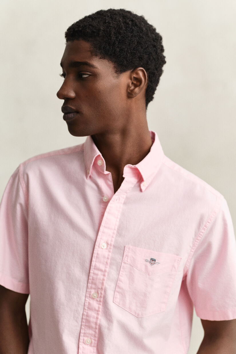 Chemise &agrave; manches courtes en coton Oxford classique