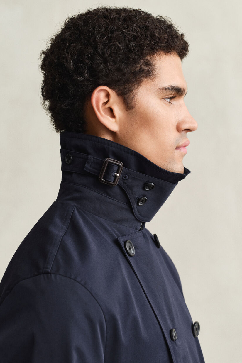 Trench-coat en coton m&eacute;lang&eacute;
