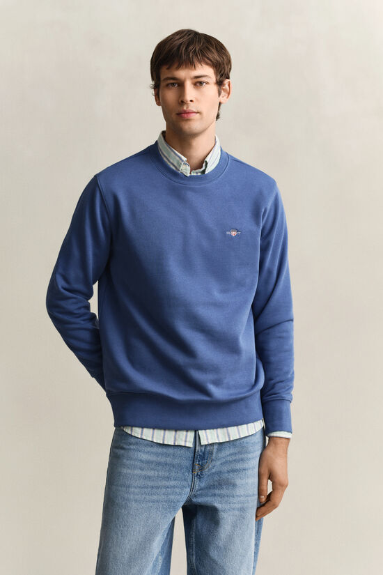 Sweat-shirt col rond avec &eacute;cusson