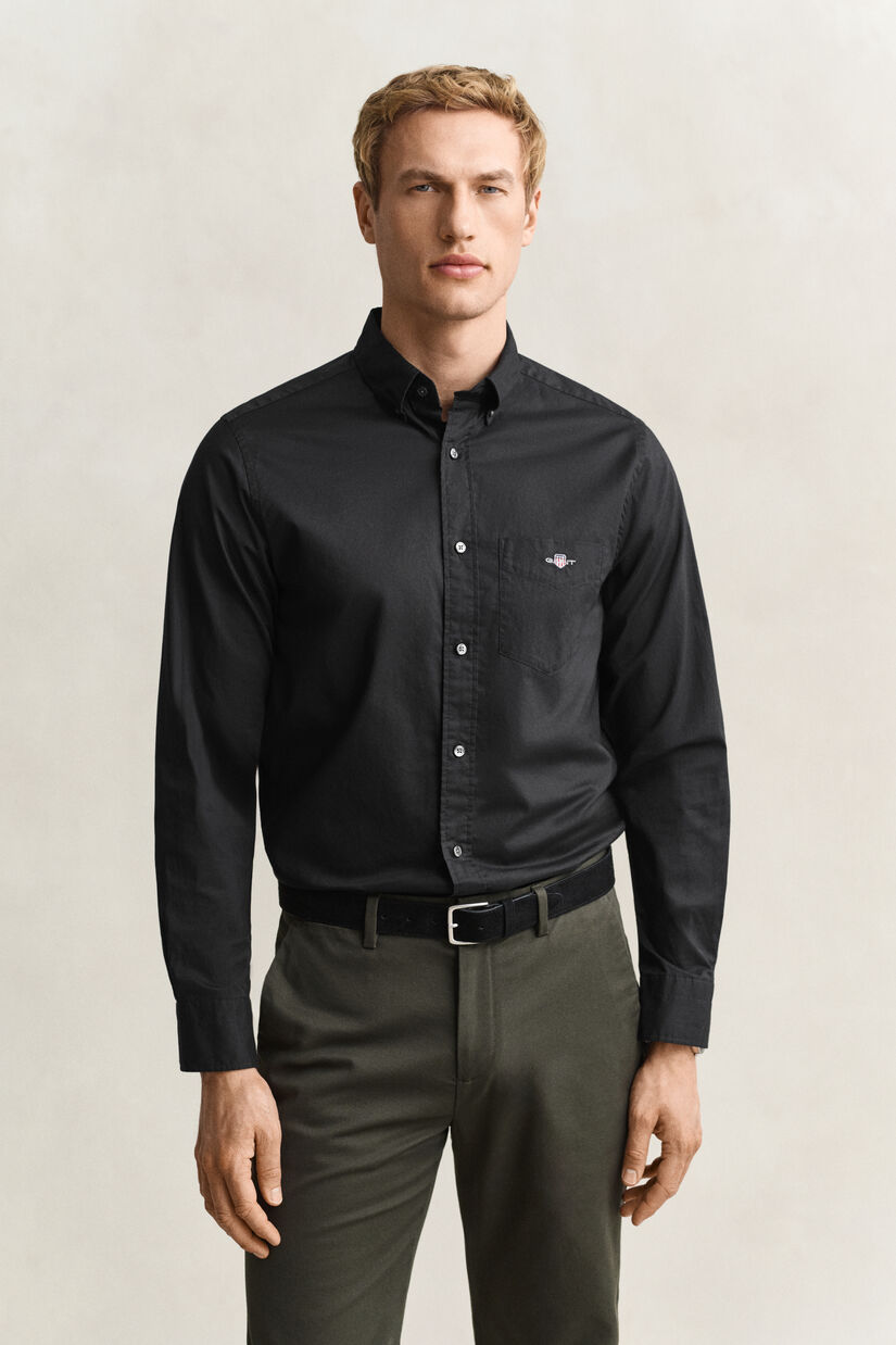 Chemise coupe regular en popeline classique