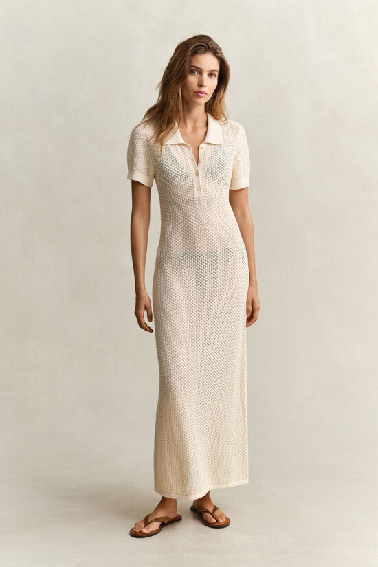 Robe rugger en maille ajour&eacute;e