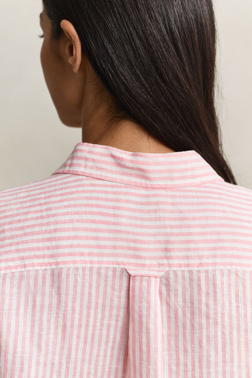 Chemise regular fit en lin &agrave; rayures