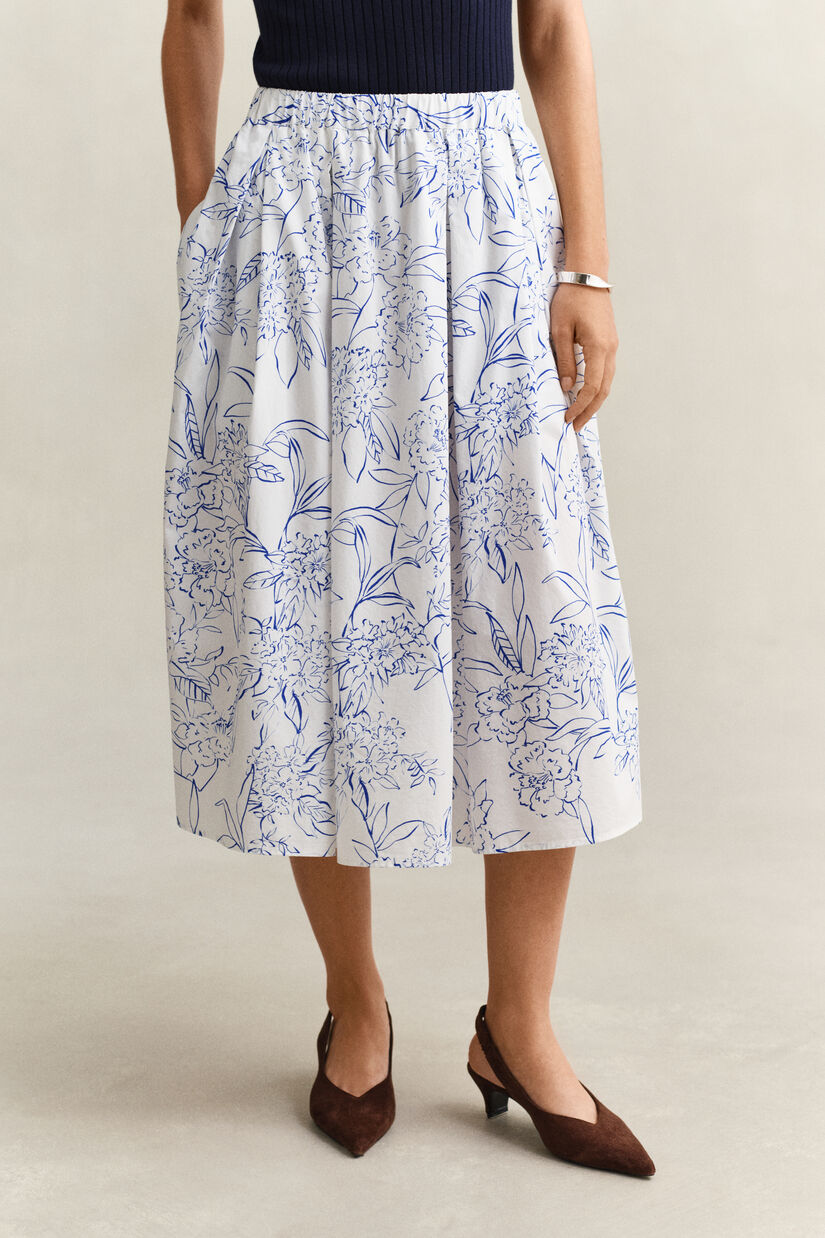 Jupe midi &agrave; fleurs