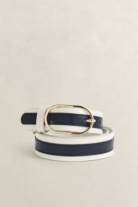 Ceinture en cuir &agrave; rayures