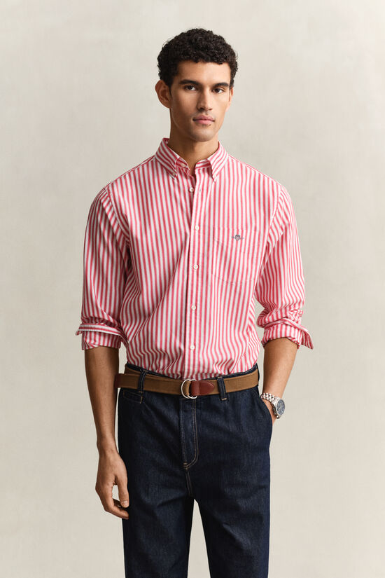 Chemise en popeline &agrave; rayures classique