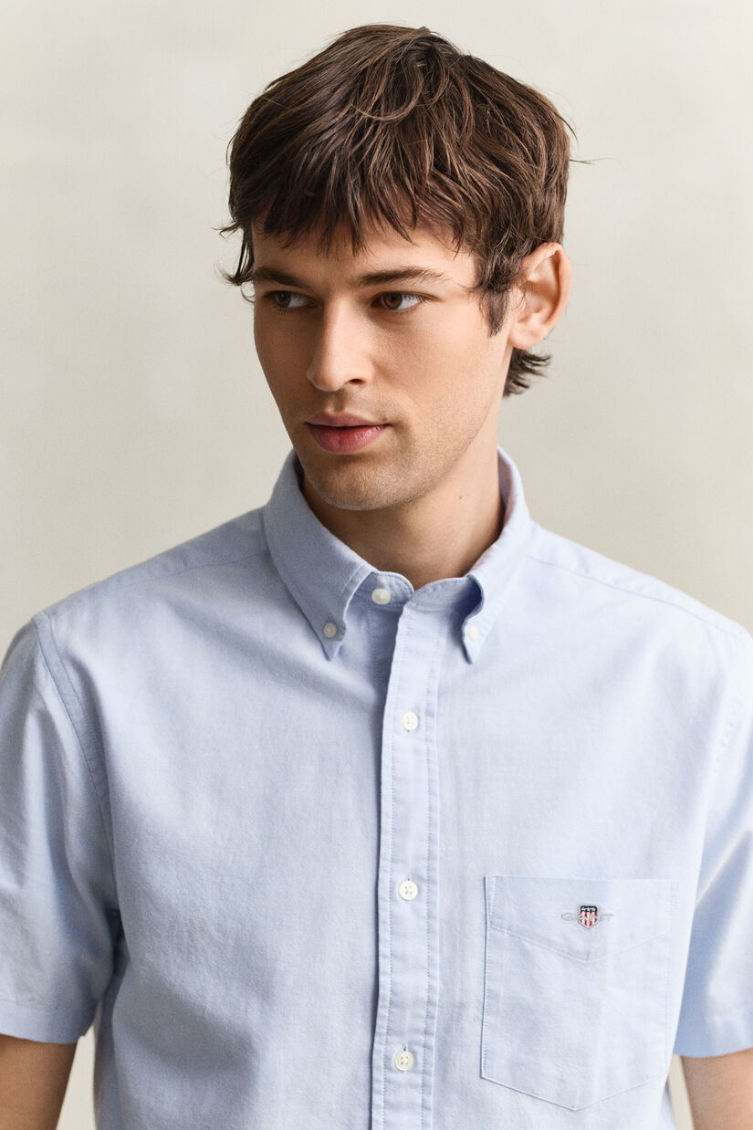 Chemise &agrave; manches courtes en coton Oxford classique
