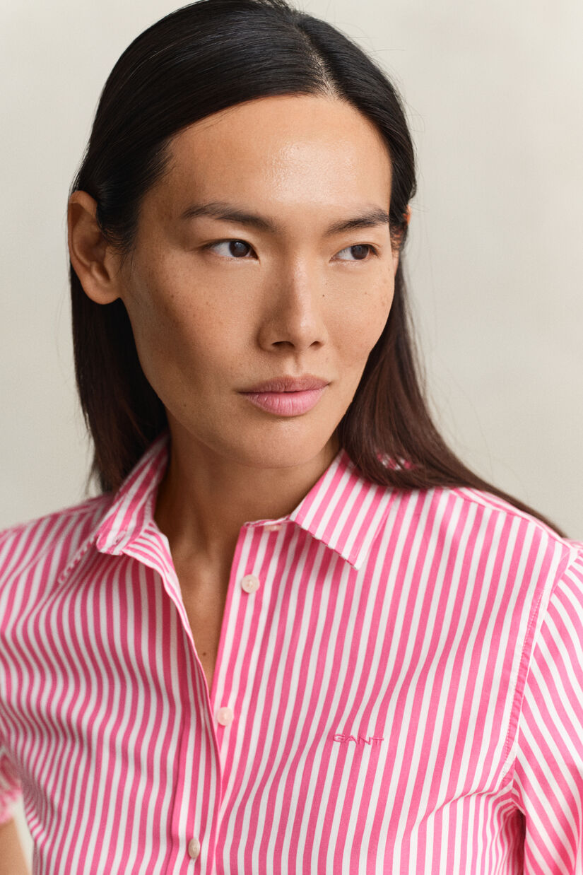 Chemise classique coupe regular en popeline &agrave; rayures
