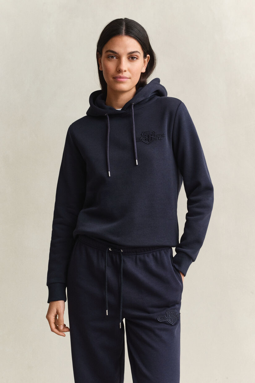 Sweat &agrave; capuche avec &eacute;cusson ton sur ton