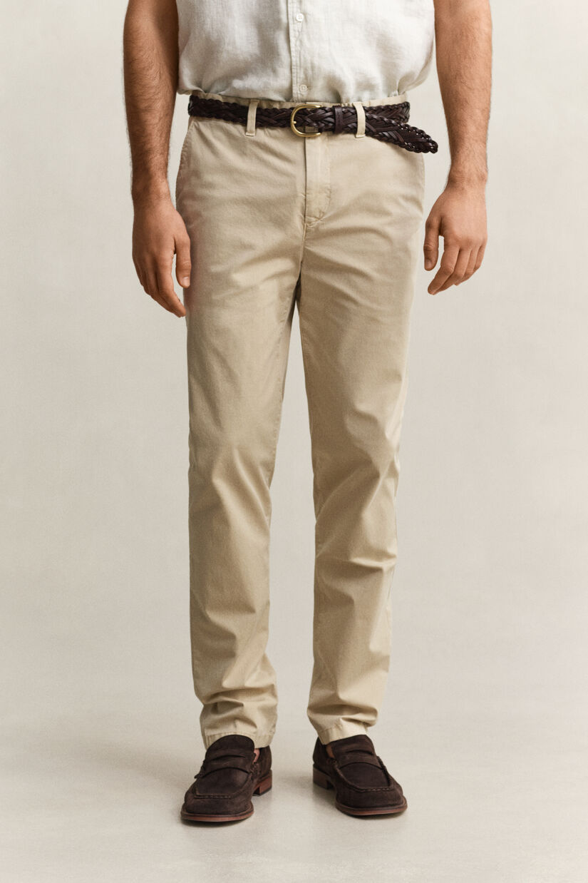 Pantalon chino effet d&eacute;lav&eacute;