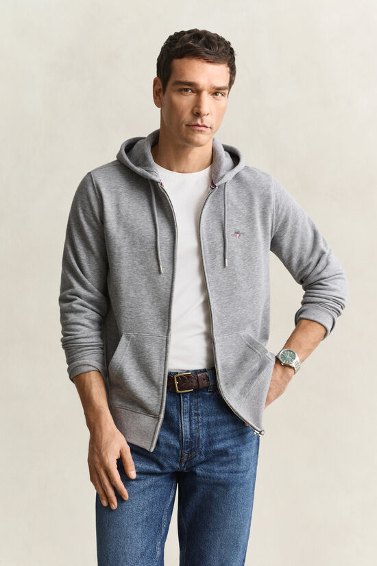 Sweat &agrave; capuche zipp&eacute; avec &eacute;cusson