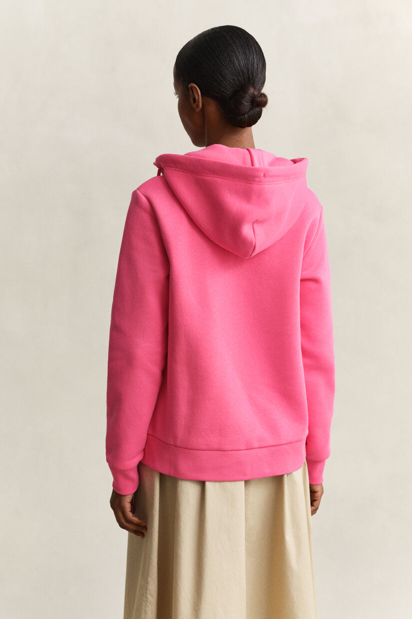 Sweat &agrave; capuche zipp&eacute; avec &eacute;cusson ton sur ton