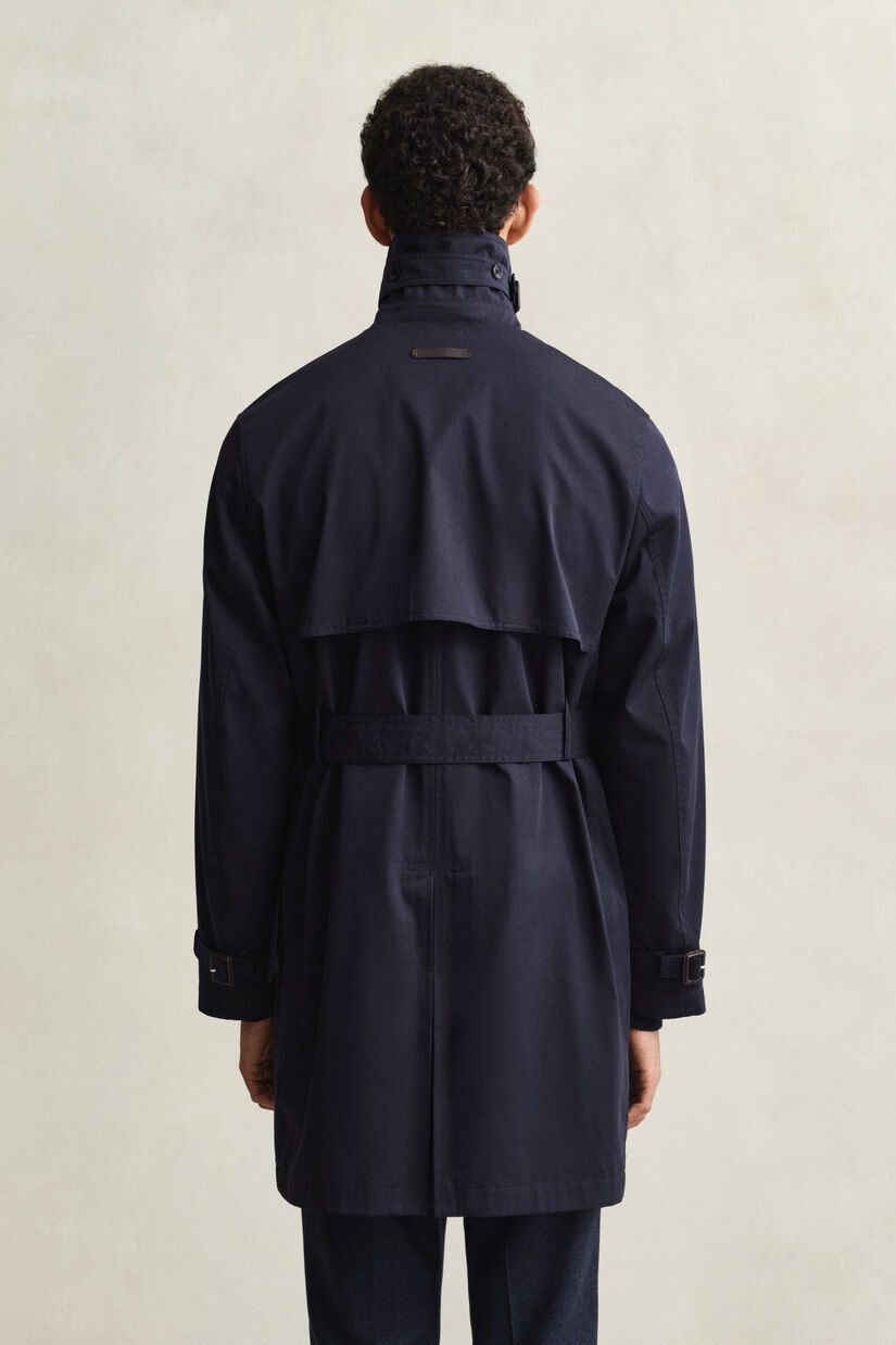 Trench-coat en coton m&eacute;lang&eacute;