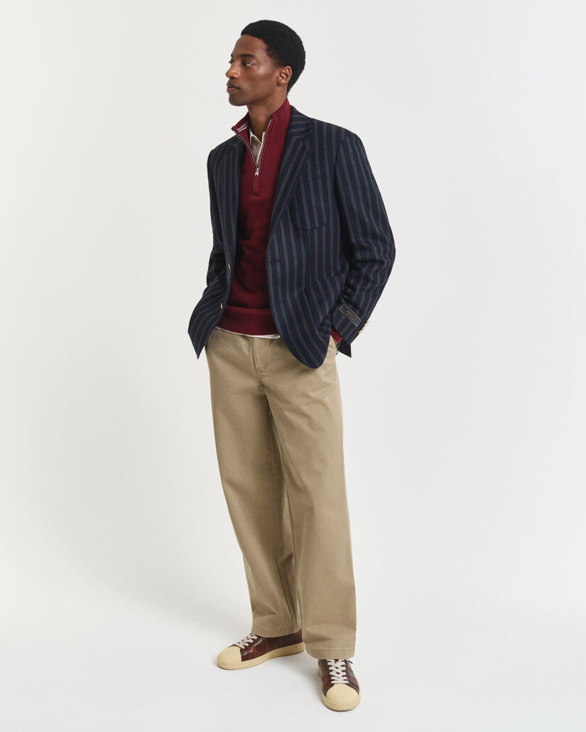 Pull &agrave; demi-zip en laine d'agneau ultra-fine