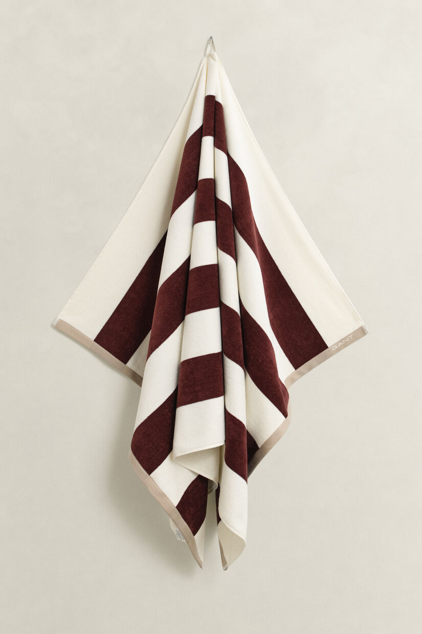 Serviette de plage &agrave; rayures &eacute;clatantes