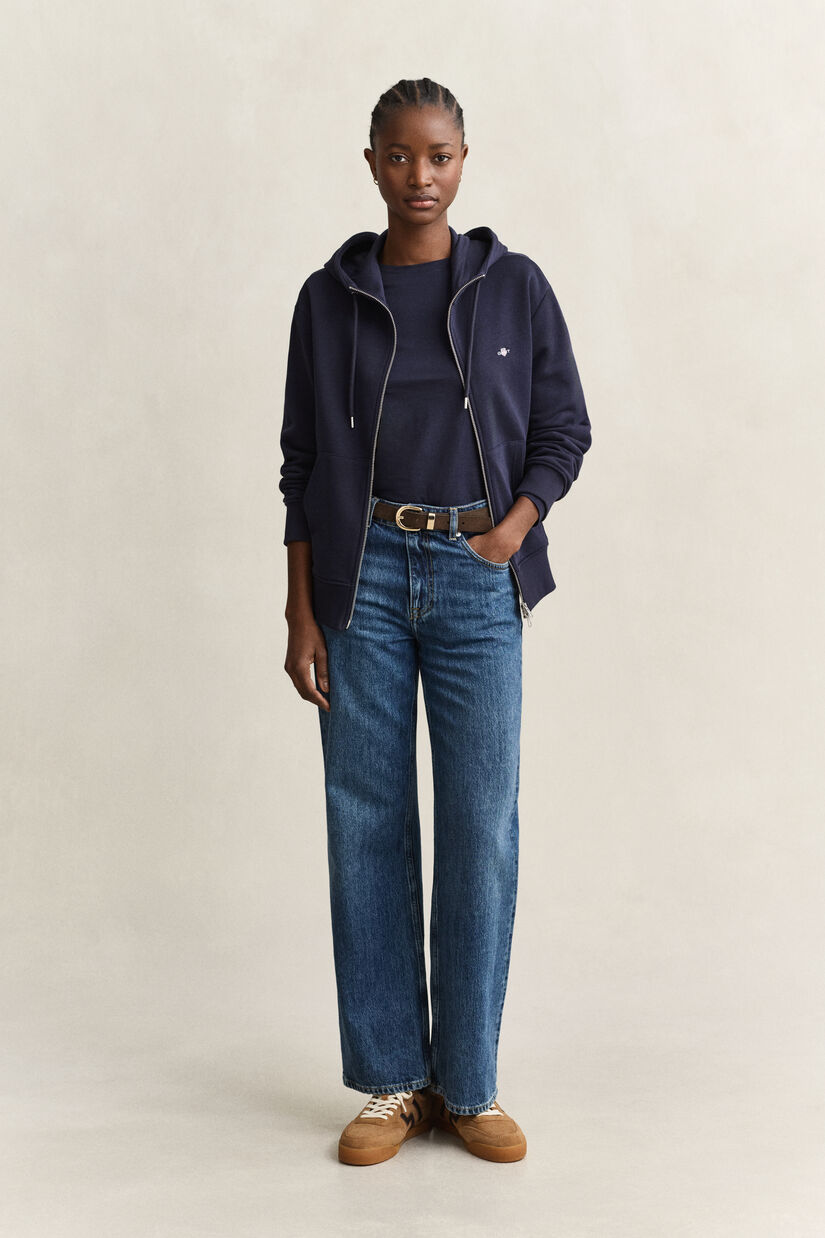 Sweat &agrave; capuche zipp&eacute; avec &eacute;cusson