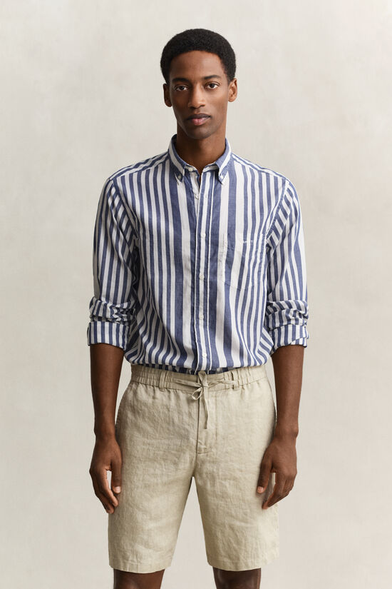 Chemise en voile de coton &agrave; rayures