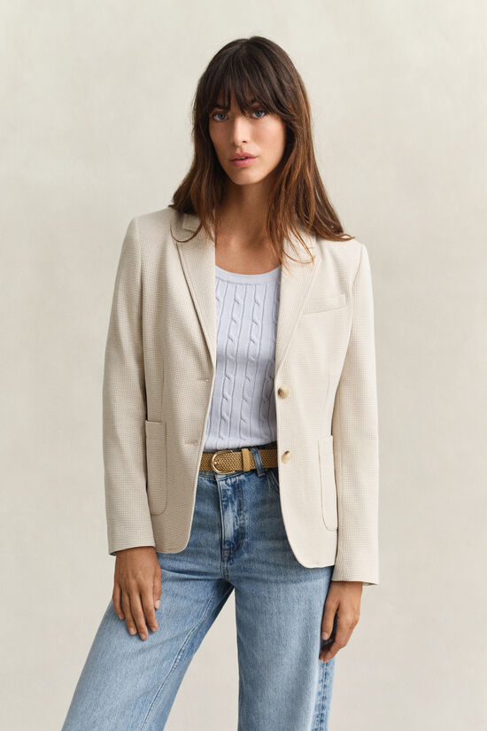 Veste blazer en piqu&eacute;