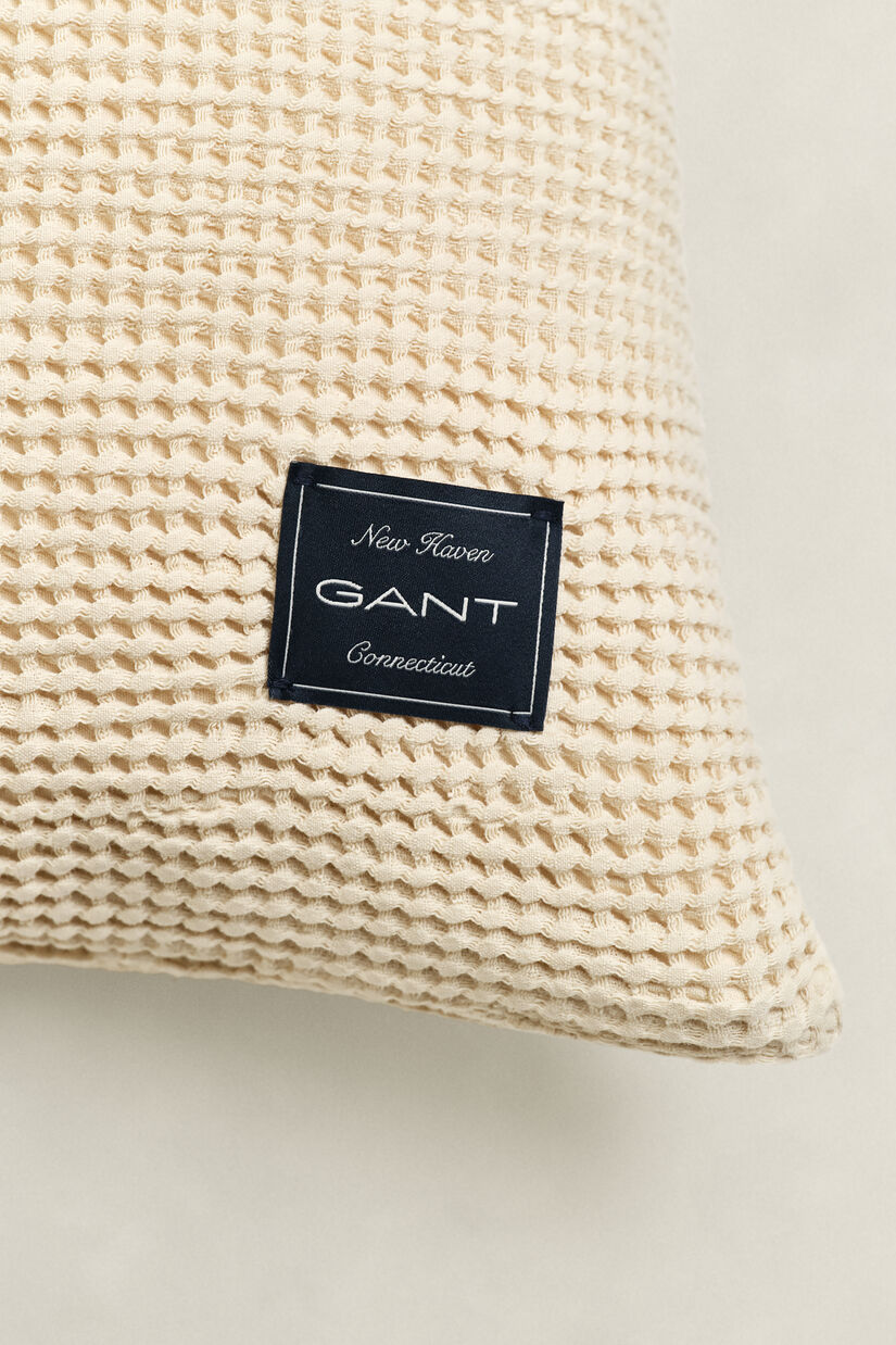 Housse de coussin en coton &agrave; texture gaufr&eacute;e