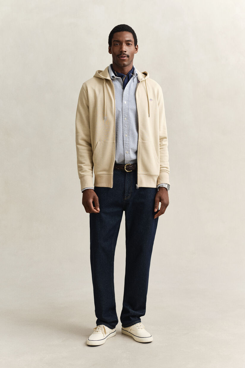 Sweat &agrave; capuche zipp&eacute; avec &eacute;cusson
