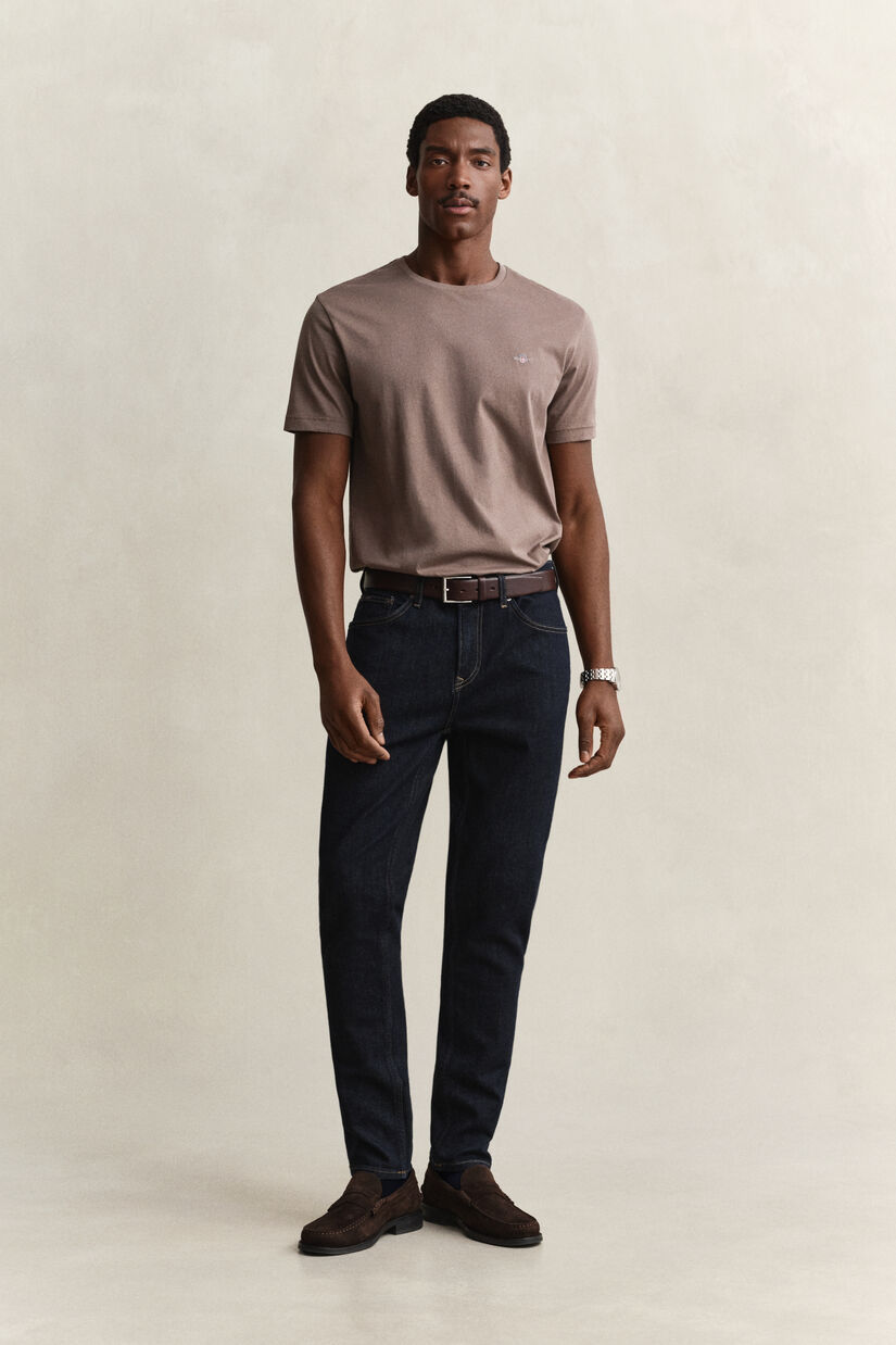 Jean coupe slim &agrave; d&eacute;lavage &eacute;pur&eacute;