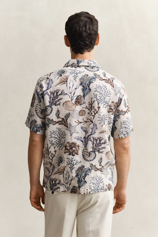 Chemise en lin imprim&eacute;e