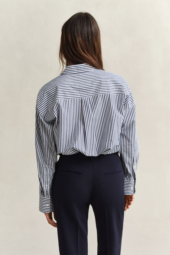 Chemise en popeline &agrave; rayures