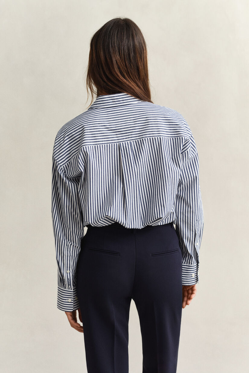 Chemise en popeline &agrave; rayures