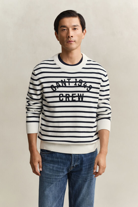 Pull &agrave; rayures marini&egrave;res graphiques