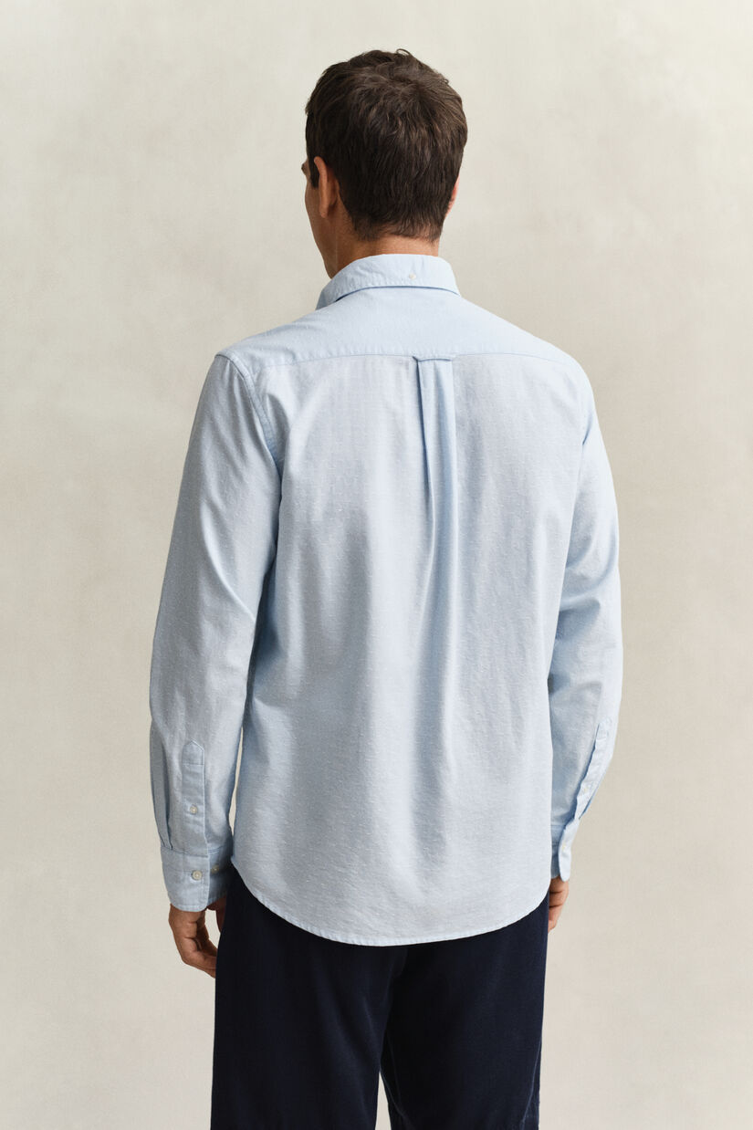 Chemise dobby en coton Oxford classique &agrave; rayures