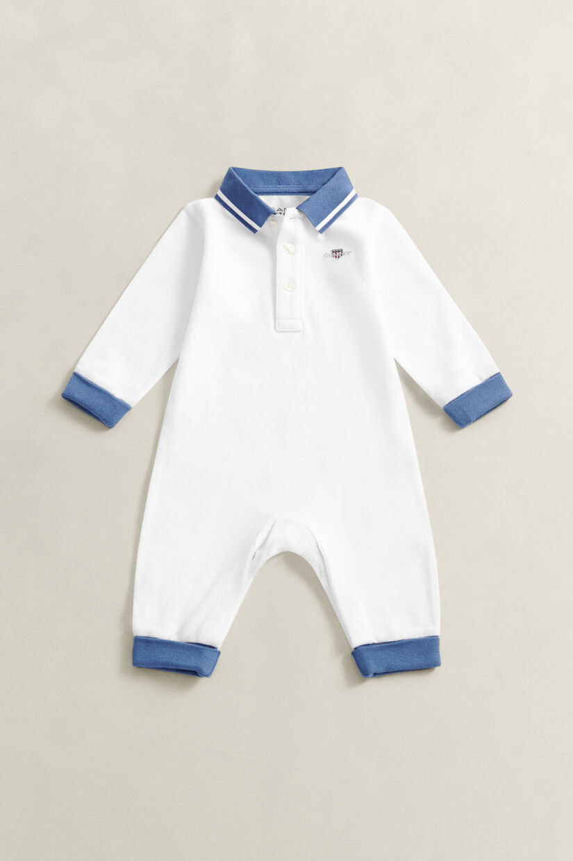 Barboteuse avec col fa&ccedil;on polo pour b&eacute;b&eacute; gar&ccedil;on