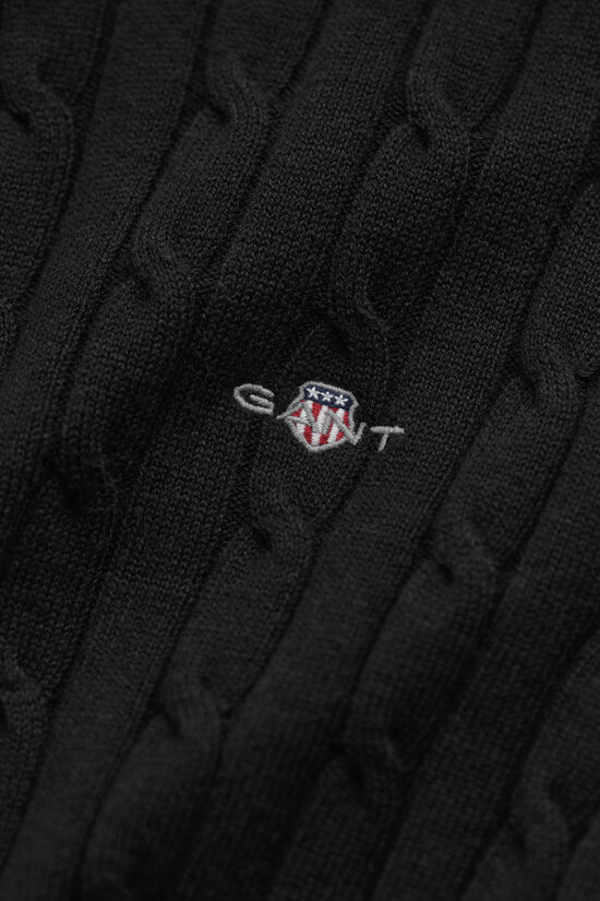 Cardigan en maille de coton stretch &agrave; torsades
