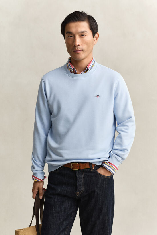 Sweat-shirt col rond avec &eacute;cusson