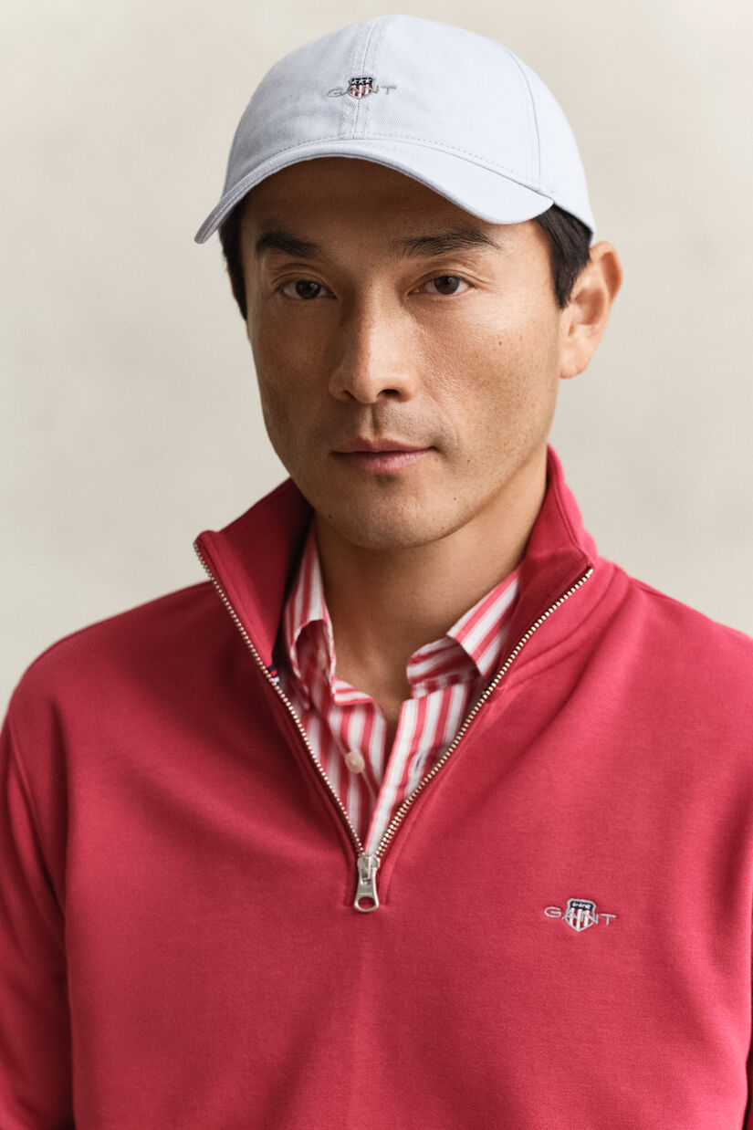 Sweat-shirt &agrave; demi-zip avec &eacute;cusson