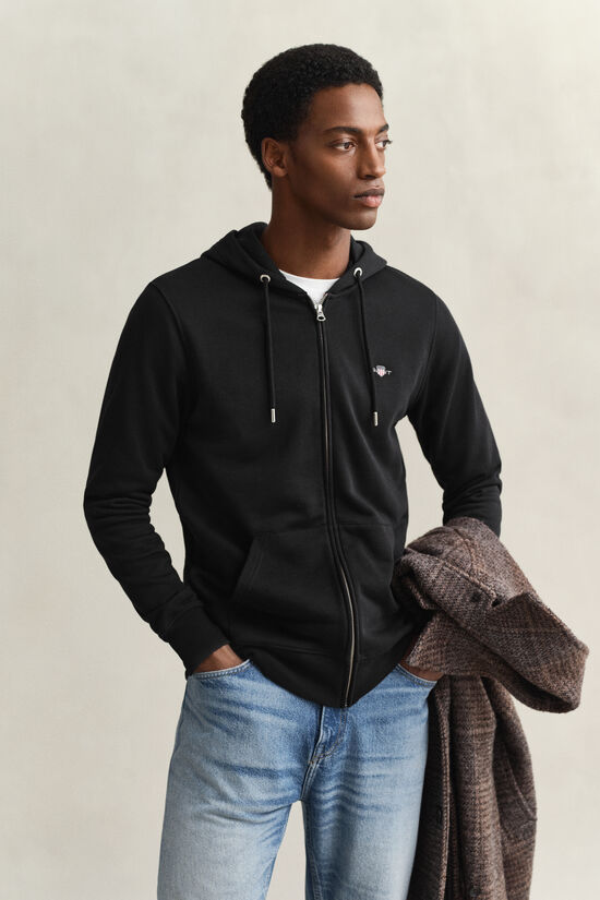 Sweat &agrave; capuche zipp&eacute; avec &eacute;cusson