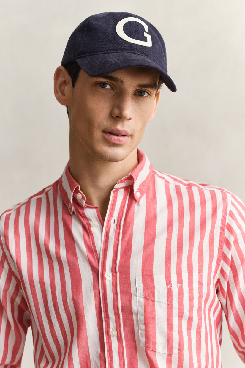 Chemise en voile de coton &agrave; rayures
