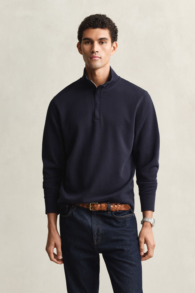Sweat-shirt &agrave; demi-zip Sacker Rib