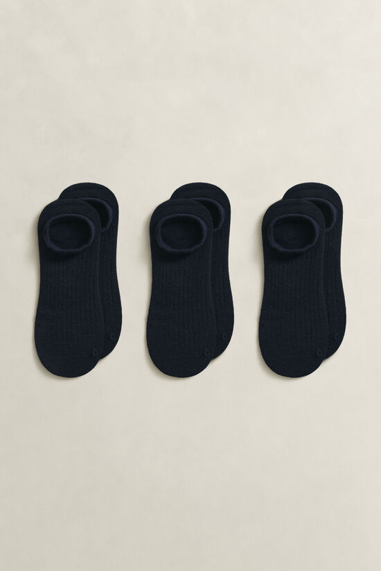 Lot de trois paires de socquettes basses c&ocirc;tel&eacute;es