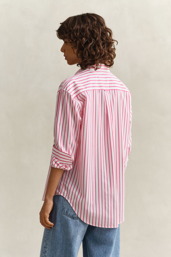 Chemise classique coupe d&eacute;contract&eacute;e en popeline &agrave; rayures