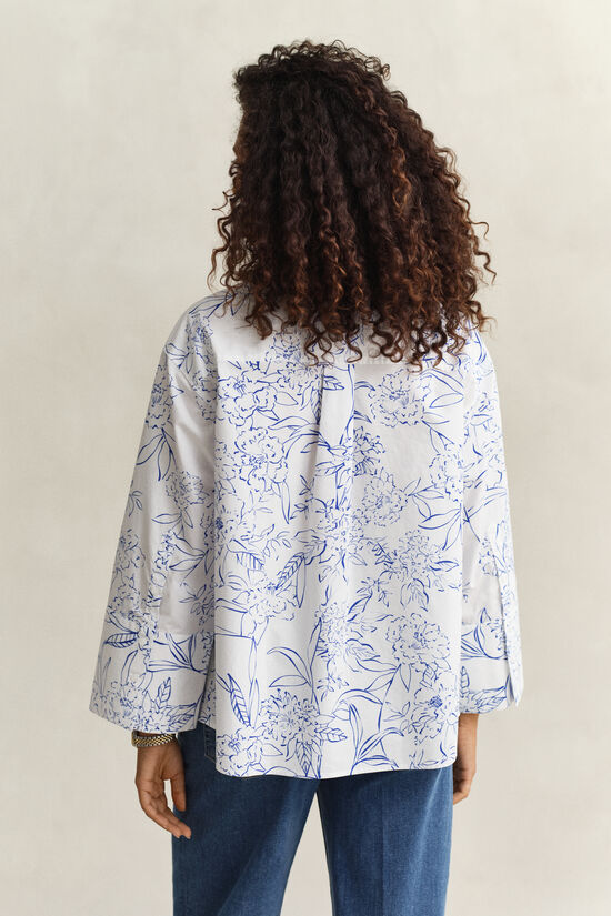 Chemise en popeline &agrave; fleurs