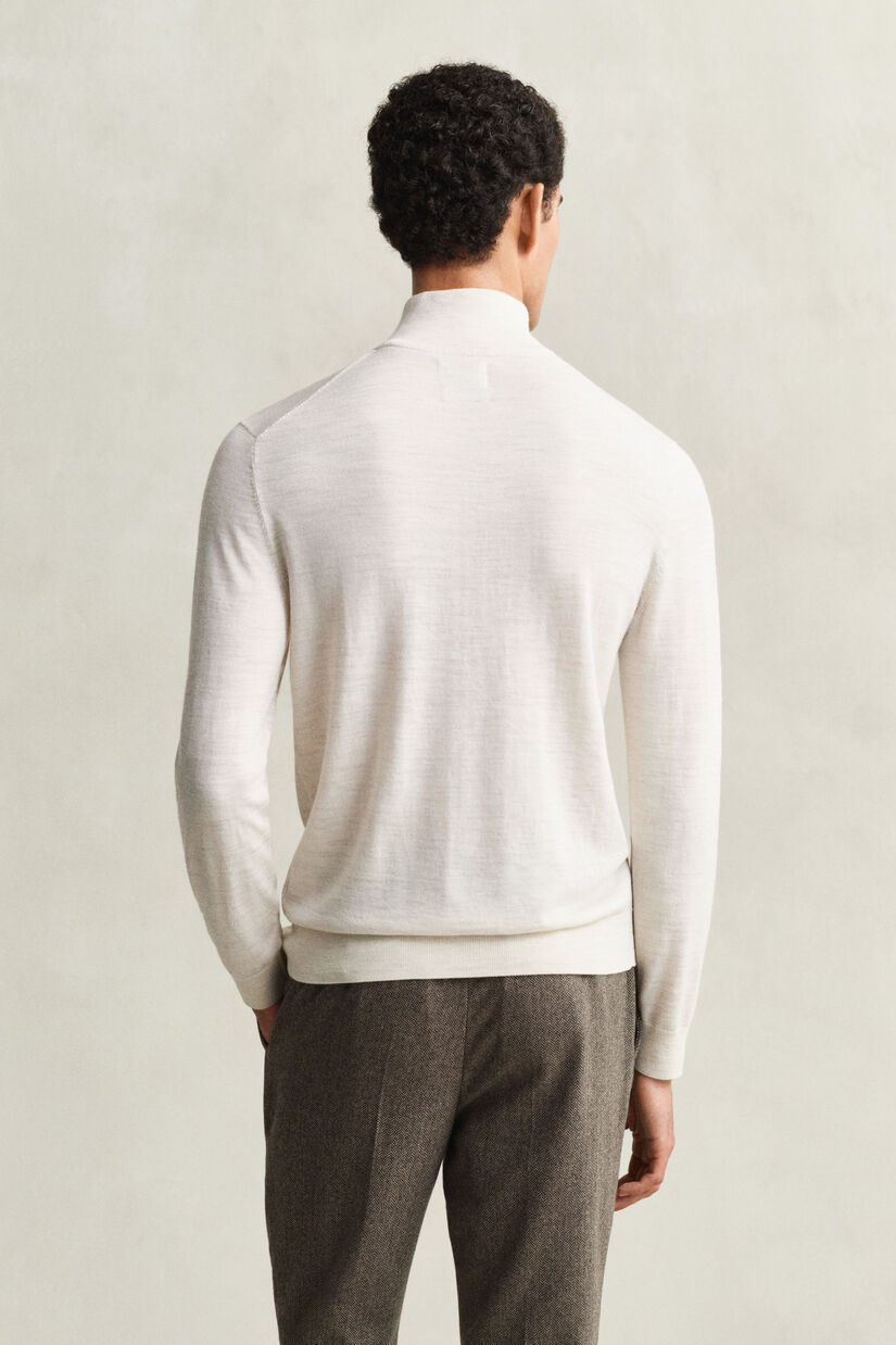 Pull &agrave; demi-zip en laine m&eacute;rinos