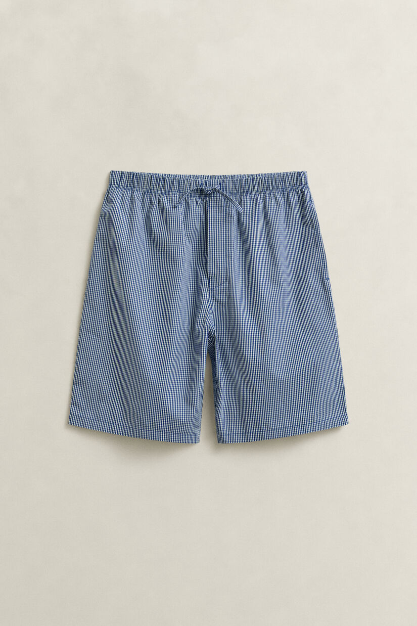 Short de pyjama en popeline &agrave; carreaux vichy
