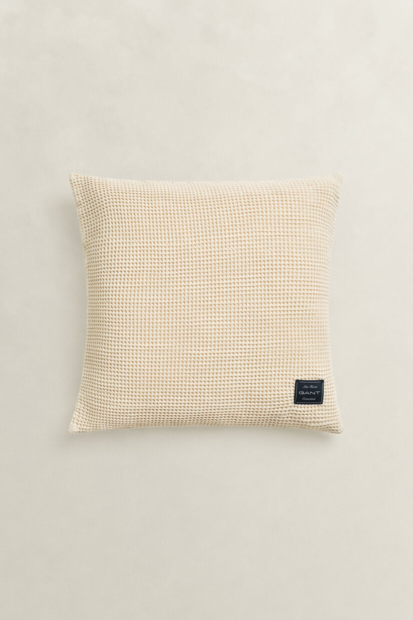Housse de coussin en coton &agrave; texture gaufr&eacute;e