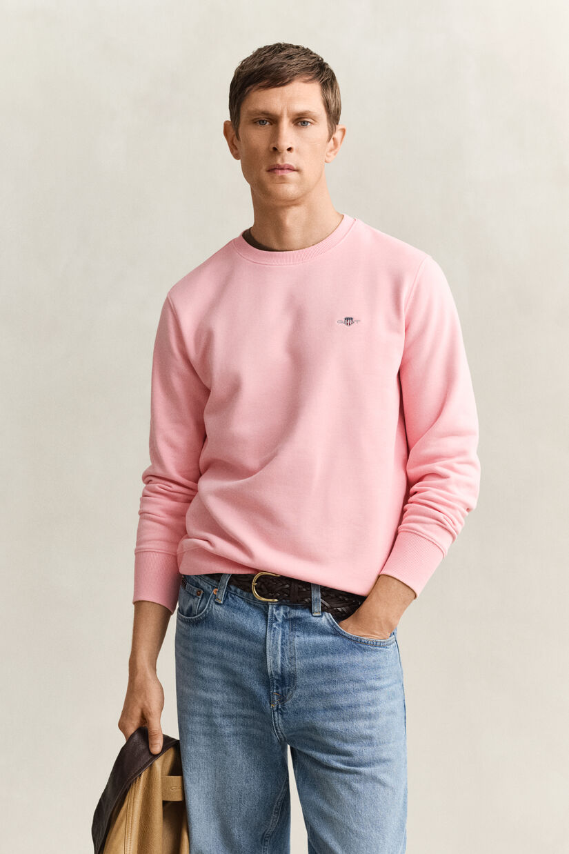 Sweat-shirt col rond avec &eacute;cusson