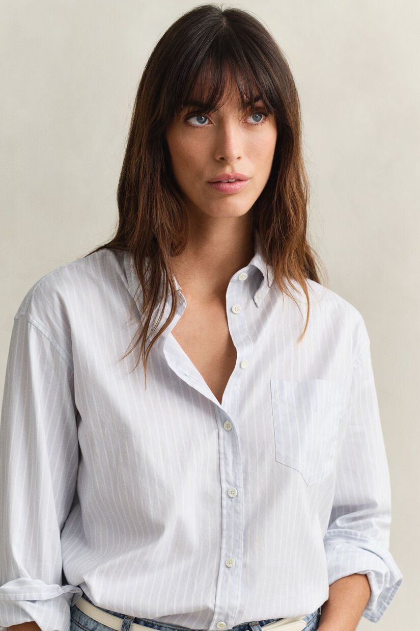 Chemise en coton Oxford &agrave; rayures Luxury