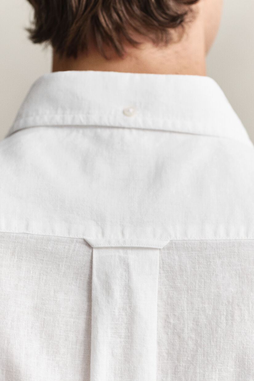 Chemise &agrave; manches courtes en lin m&eacute;lang&eacute;